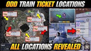 ODD TRAIN TICKET ALL LOCATIONS IN METRO ROYALE PUBG MOBILE  SURVIVOR TITLE  GET ODD TRAIN TICKET