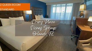 Free Drinks at Drury Plaza Hotel Orlando Disney Springs - detailed walk thru and a 2Queen Room Tour