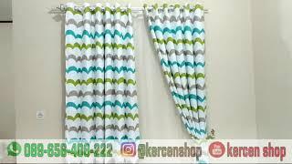 Gorden jendela tirai jendela rumah cantik idaman dekorasi rumah motif gelombang bahan import