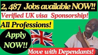 UK visa sponsorship jobs available Right Now FREE CoS Move with Dependants Hurry and Apply