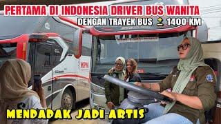 DRIVER BUS WANITA PERTAMA DI INDONESIA ⁉️ PERJALANAN 1400 KM  LADY DRIVER MPM