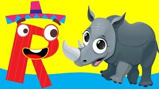 R for Rhino   Alphabet Phonics   Learn to Read Letter Sounds with Animals