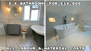 3 x Bathrooms for £15000 - Bathroom Renovation I Bathroom Restoration