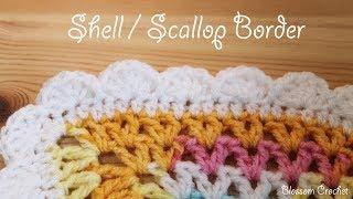 Easy crochet Shell  Scallop Border