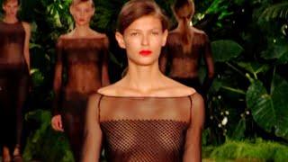 Braless Fashion show Models see through naked on fashion show Akris Spring Summer