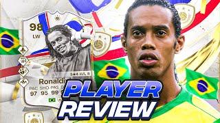 5⭐4⭐ 98 GREATS OF THE GAME ICON RONALDINHO PLAYER REVIEW  FC 24 Ultimate Team