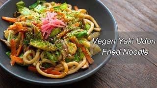 Vegan Yaki Udon Japanese stir fly noodle recipe