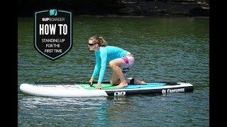 Standing up for the first time on a SUP  Getting into SUP how to video