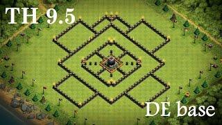 COC TH9.5 DARK ELIXIR FARMING BASE 2017 no TH10 defence only traps and walls