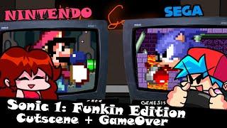 FNF  Sonic 1 Funkin Edition - Vs Sonic Cutscene + GameOver  ModsHardGameplay 