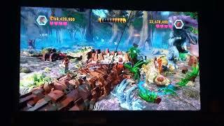 Lego Jurassic World 2015 Tyrannosaurus Rex vs Spinosaurus Boss Battle.