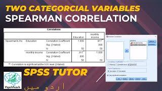 SPSS tutor Spearman correlation 2 categorical variables