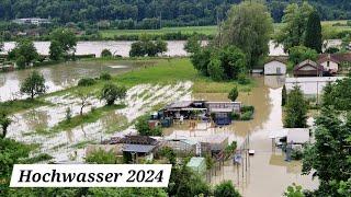Rhein zwischen  &  absolut beeindruckend die Naturgewalt Der Süden versinkt im Hochwasser 