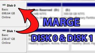 How to Merge Disk 0 and Disk 1 Windows 10  Extend C drive To Another Disk