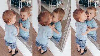 Baby Discovers Himself in the Mirror He Found his Best Friend