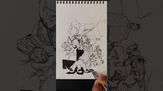 Speed drawing Stickman  Naruto season 1 fight scene  #shorts #anime #drawing