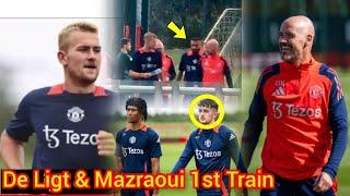 De Ligt & Mazraoui Spotted at Man United training with the Man United squad after their arrivals