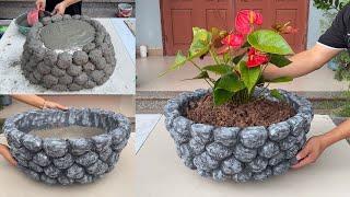 Smart Ideas - How to Make Cement Flower Pots With Styrofoam And The Easiest Plastic Pots