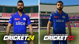 CRICKET 24 Vs CRICKET 22 COMPARISON  Gameplay Graphics & Career Mode