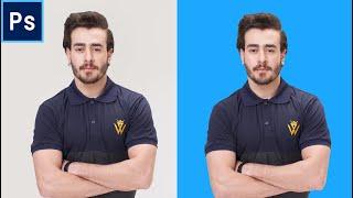Cara Membuat Gambar Background Biru Ukuran Paspor di Photoshop 2021