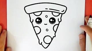 COMMENT DESSINER UNE PART DE PIZZA KAWAII