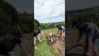 Stihl BT 360 with 250 mm drill.