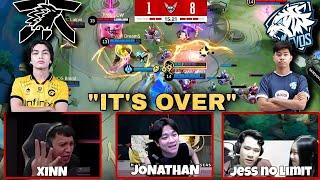 JESS NO LIMIT JONATHAN LIANDI XINN REACTION TO MPL ID GRAND FINALE  onic vs evos  