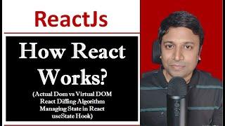 How React Works ? - Actual Dom Vs Virtual Dom -  Diffing Algorithm - State- useState Hook
