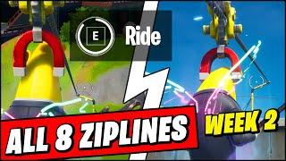 USE DIFFERENT ZIPLINES AT THE AUTHORITY ALL ZIPLINE LOCATIONS - Fortnite Season 3 Week 2