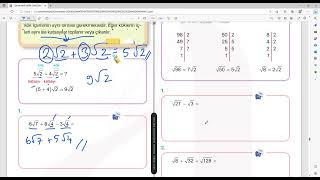 Temel Matematik-  Köklü İfadelerde Toplama Ve Çıkarma