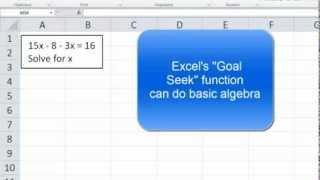 Basic algebra with Excel