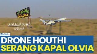 Video Detik detik Drone Houthi Milisi Irak Serang Kapal Olvia di Laut Mediterania