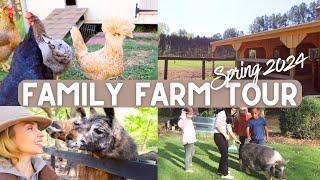 NEW Family Farm + 10 Acre Homestead Tour 2024
