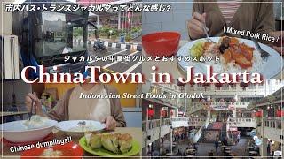 {vlog}ジャカルタの中華街グルメ堪能市内バス•トランスジャカルタはどんな感じ？｜人気の餃子屋 中国茶屋 老舗の焼き豚丼 ローカルおやつetc【インドネシア在住6年目OL】