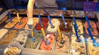 수제 젤라또 Making Handcrafted Gelato Ice Cream Raspberry Chocolate Corn - Korean street food