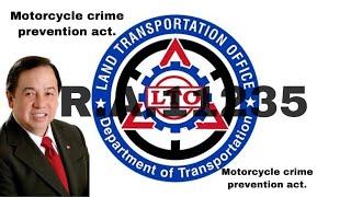 R.A 11235 I Motorcycle crime prevention act.