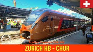 Cab ride Zürich - Chur  train drivers view in Switzerland in 4K August 2022