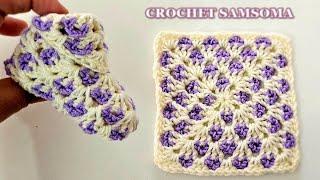 كروشيه لكلوك جد سهل وباي مقاس فقط من وحدة كروشي مربعة   كروشيه حذاء بيبي  Crochet Square Shoes