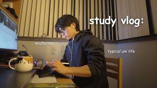 productive study vlog  midterms week late night studying uni life