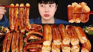 SUB역대급 빠삭한 통대창 먹방 바삭빠삭 곱창에 파김치까지 통글통글 대창파티  Large intestine mukbang asmr 후식으로 라면 먹방