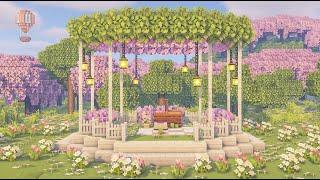 Minecraft  How to build a Cherry Blossom Gazebo With Picnic