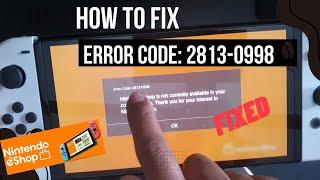 Nintendo Switch Error Code 2813-0998 - Not available in your country