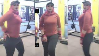 Hijab Style Try On Fashion Olah Raga Gym Setelan Legging Atasan Polyester Streachy