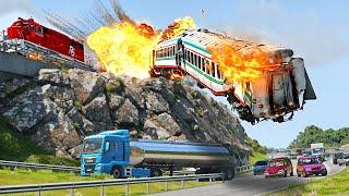 TRAIN TO HELL │ Epic Train Chase and Crash - BeamNG.Drive