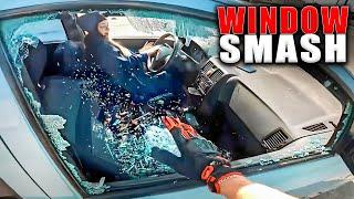 BIKER SMASHES WINDOW  EPIC & CRAZY MOTORCYCLE MOMENTS 2024 #62