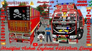  Modified Ashok Leyland 4220 Avtr Livery  Bussid  Himachali Look Truck Livery  Download Now 