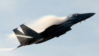 Epic USAF F-15E Strike Eagle quick climb departures 492nd FS RAF Lakenheath 4K
