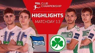 Hertha BSC Berlin - SpVgg Greuther Fürth  Highlights - 13. Spieltag  VBL Club Championship 201920