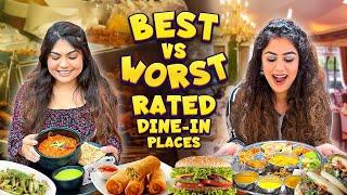 ⭐️Best vs Worst Rated Dine-In Places 24 hours Food challenge with @TheThakurSisters