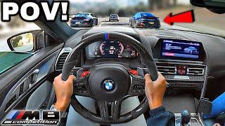 You Drive A 1000HP BMW M8 Competition To SUPERCAR MEET LOUD EXHAUST POV